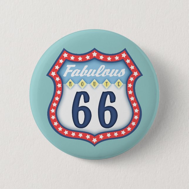 Fabulous Route 66 Pinback Button (Front)