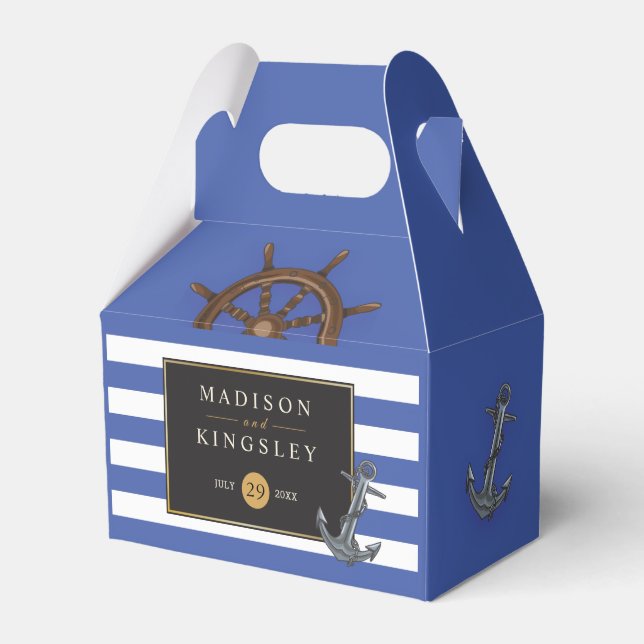 Fabulous Sailing Nautical Boat Anchor Wedding Favor Boxes (Front Side)