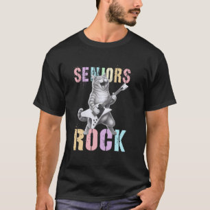 Fabulous SENIORS ROCK Cat Lover 2025 Graduation Pa T-Shirt