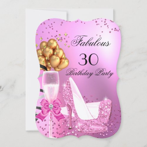Fabulous Shimmer Light Pink High Heels Birthday 2 Invitation