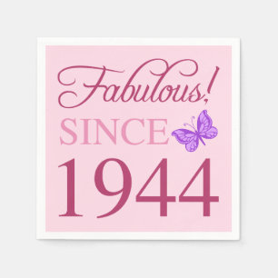 Fabulous Since 1944 80th Birthday Napkins