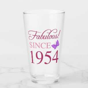 Fabulous Since 1954 70th Birthday Glass