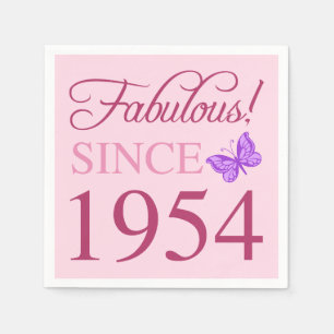 Fabulous Since 1954 70th Birthday Napkins