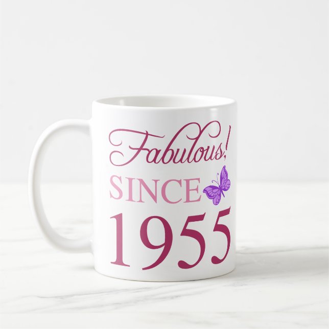 Fabulous Since 1955 70th Birthday Coffee Mug (Left)