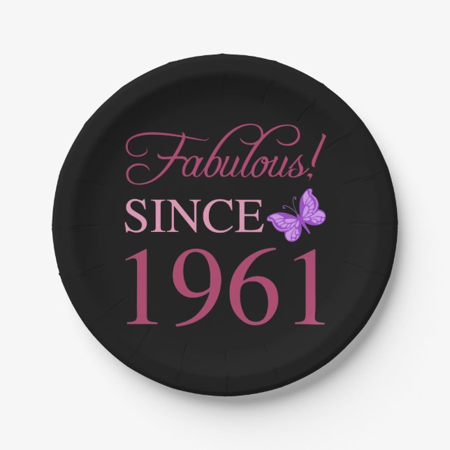Fabulous Since 1961 Paper Plates (Front)