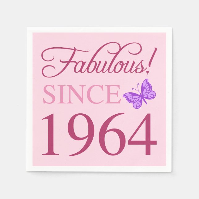 Fabulous Since 1964 60th Birthday Napkins (Front)