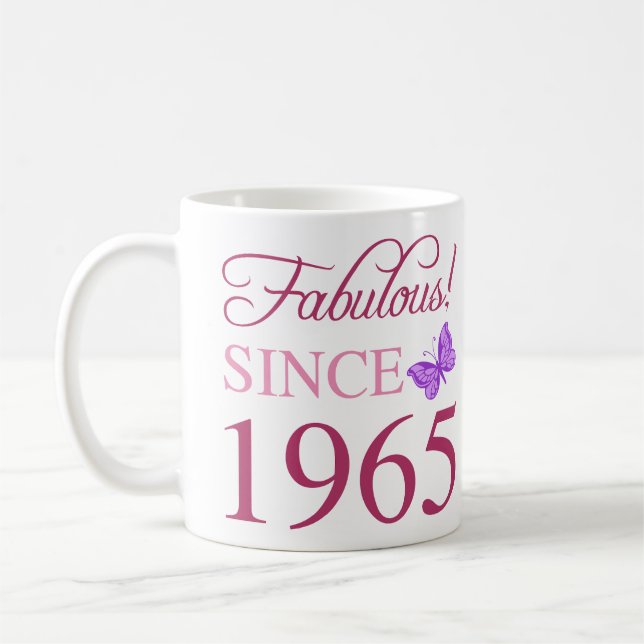 Fabulous Since 1965 60th Birthday Coffee Mug (Left)