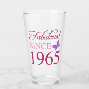 Fabulous Since 1965 60th Birthday Glass