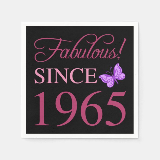 Fabulous Since 1965 60th Birthday Napkins (Front)