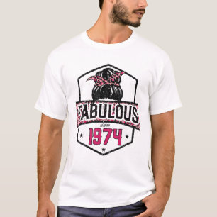 Fabulous Since 1974 48Th Birthday Leopard Messy Bu T-Shirt
