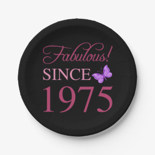 Fabulous Since 1975 50th Birthday Paper Plates