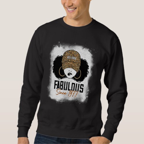 Fabulous Since 1977 45th Birthday Leopard Afro Mel Sweatshirt