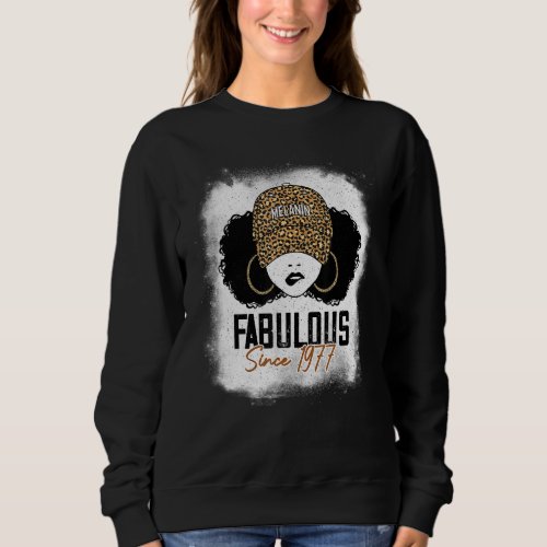 Fabulous Since 1977 45th Birthday Leopard Afro Mel Sweatshirt