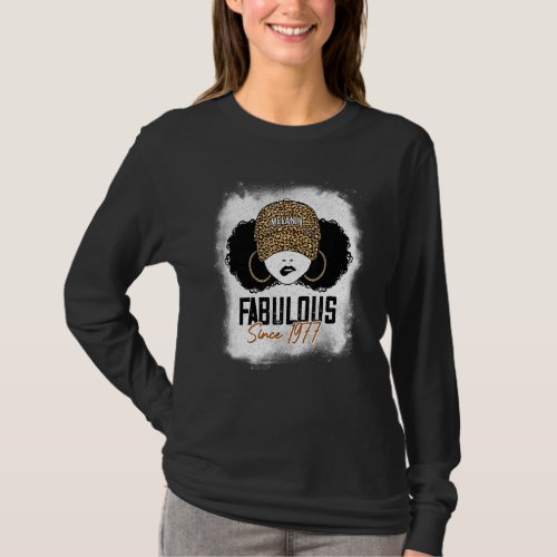 Fabulous Since 1977 45th Birthday Leopard Afro Mel T_Shirt