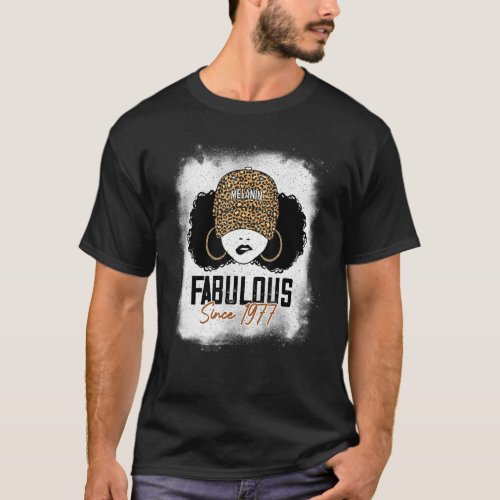 Fabulous Since 1977 45th Birthday Leopard Afro Mel T_Shirt