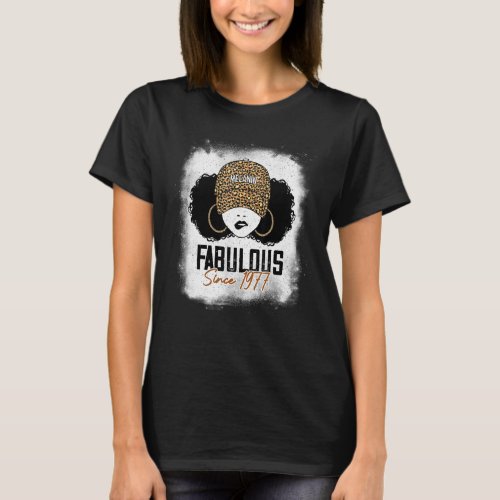 Fabulous Since 1977 45th Birthday Leopard Afro Mel T_Shirt