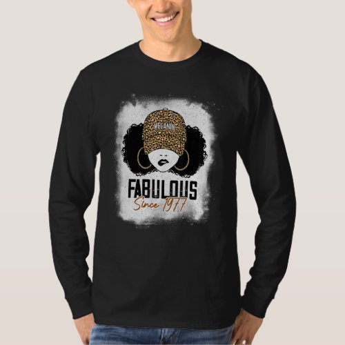 Fabulous Since 1977 45th Birthday Leopard Afro Mel T_Shirt