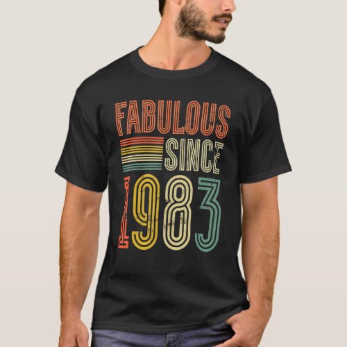 Fabulous Since 1983 Boy Girl Man Woman Birthday Re T_Shirt