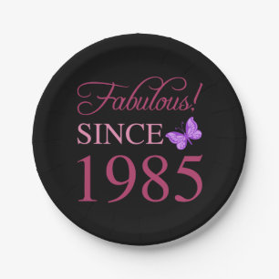 Fabulous Since 1985 40th Birthday Paper Plates