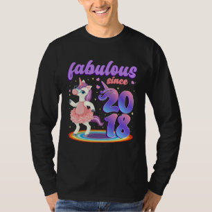 Fabulous Since 2018 Pretty Unicorn in Pink Dress F T-Shirt