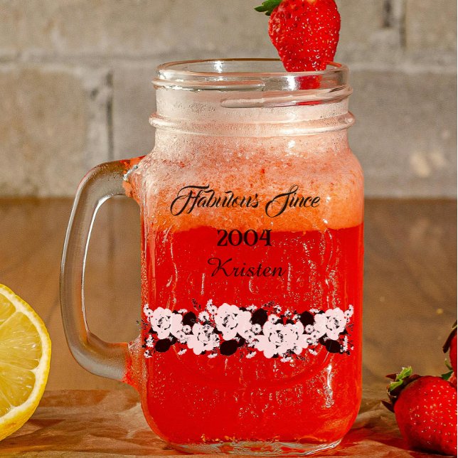 Fabulous Since Personalized 21st birthday  Mason Jar W/ Handle (Creator Uploaded)