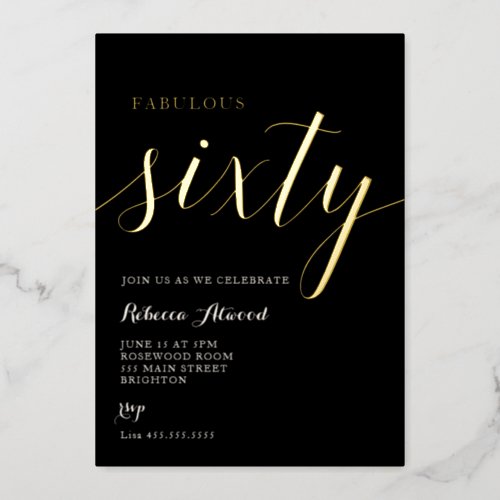 Fabulous Sixty BIrthday Foil Invitation