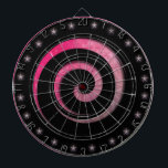 Fabulous Spiral Regulation Dart Board<br><div class="desc">Beautiful classy design in light red and black</div>