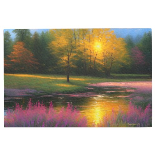 Fabulous Spring Landscape Sunrise Colorful Metal Print