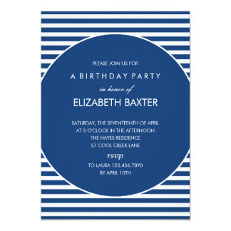 Fabulous Stripes General Party Invitation (Blue)