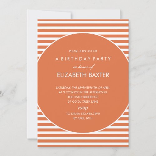 Fabulous Stripes General Party Invitation Blue