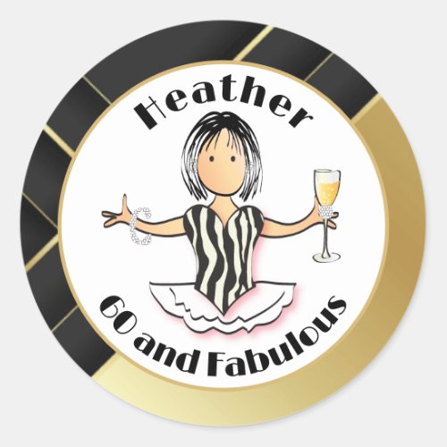 Fabulous Stylish Sparkle For Her Birthday Gift  Classic Round Sticker