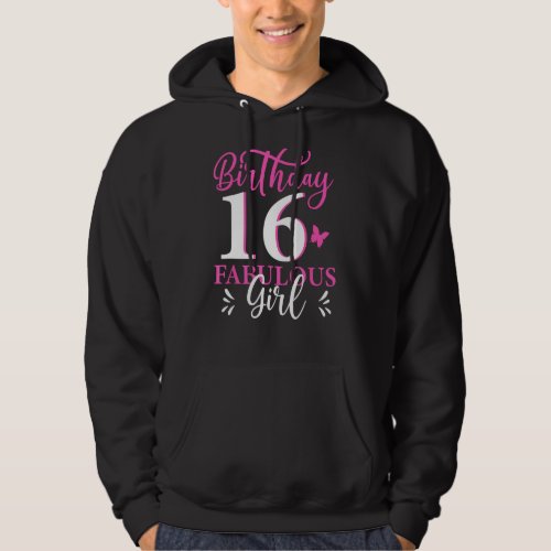 Fabulous Sweet 16 Birthday Girl Teal And 1 Hoodie