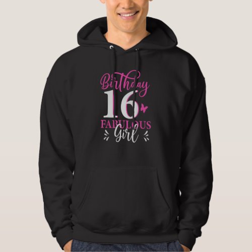 Fabulous Sweet 16 Birthday Girl Teal And Hoodie
