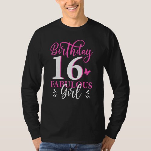 Fabulous Sweet 16 Birthday Girl Teal And T-Shirt
