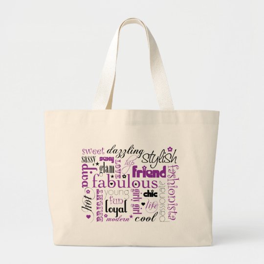 Fabulous Synonym Black Purple Large Tote Bag Zazzle Fabulous Synonym Black Purple Large Tote Bag