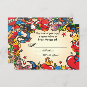 Fabulous Tattoo Wedding rsvp response cards