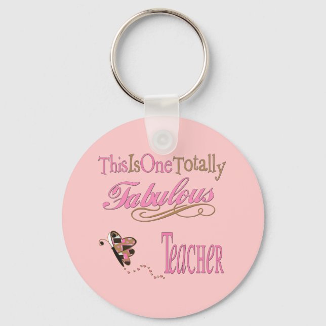 Fabulous Teacher Butterfly Keychain (Front)