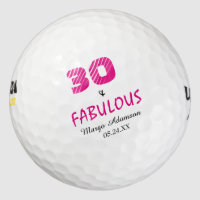 Fabulous Thirty Birthday Hers Personalized Golf Balls