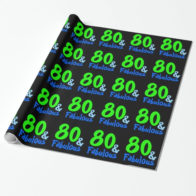 Fabulous Tropical Birthday Wrapping Paper (Unrolled)