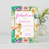 Fabulous Tropical Cocktail Floral Party Invitation (Standing Front)
