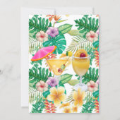 Fabulous Tropical Cocktail Floral Party Invitation (Back)