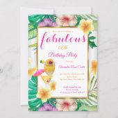 Fabulous Tropical Cocktail Floral Party Invitation (Front)