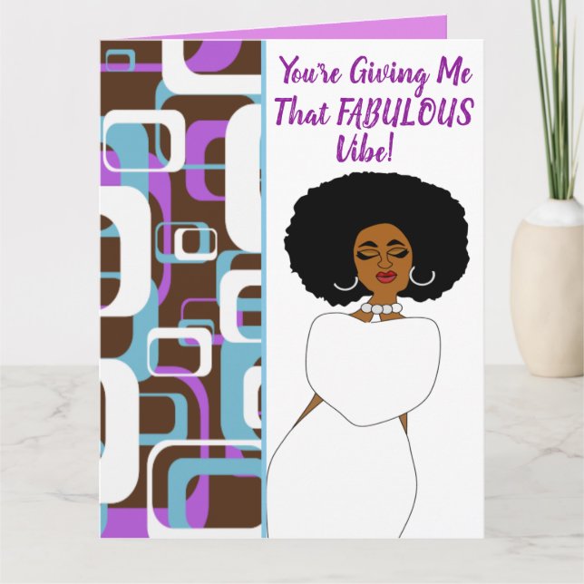 Fabulous Vibe! African American Birthday! Card (Front)