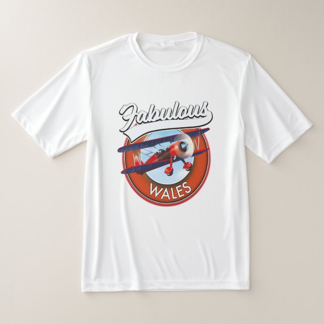 Fabulous Wales  retro style travel patch T-Shirt (Laydown)