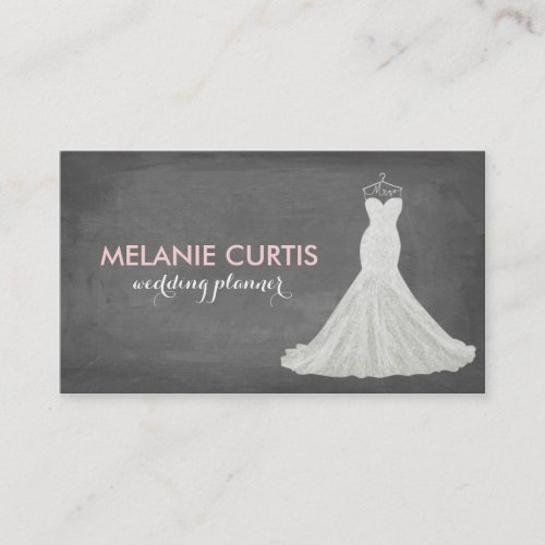 Fabulous Wedding Gown Chalkboard Business Card