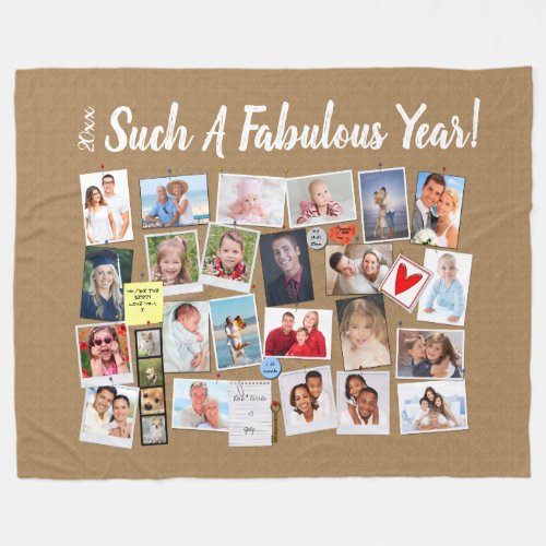 Fabulous Year Make Your Own Photo Cork Board Fleece Blanket