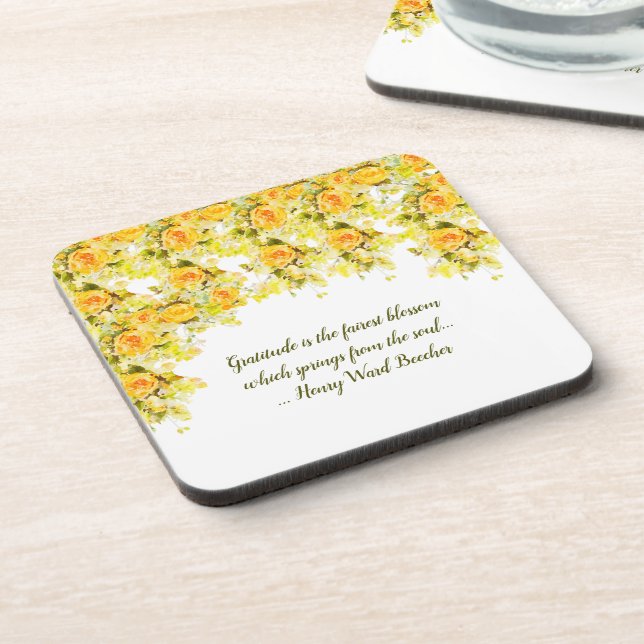 Fabulous Yellow Roses Beverage Coaster (Left Side)