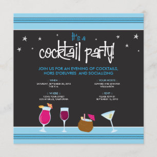 Fabulously Festive Cocktail Party (aqua) Invitation