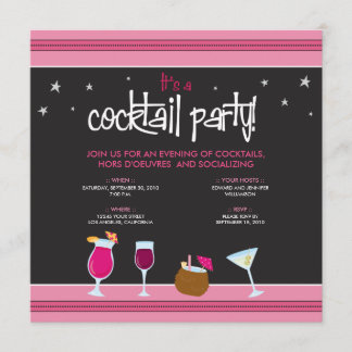 Fabulously Festive Cocktail Party (fuschia) Invitation