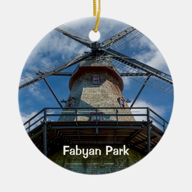 Fabyan Park Dutch Smock Mill Ceramic Ornament (Front)